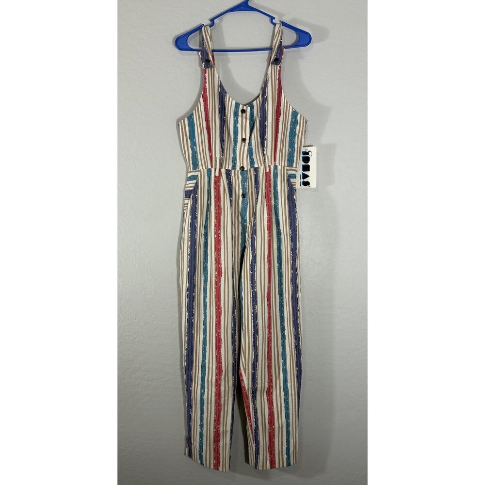 Vintage Retro 80’s‎ 90’s Y2K Striped NWT Button Front Jumpsuit Size 9/10